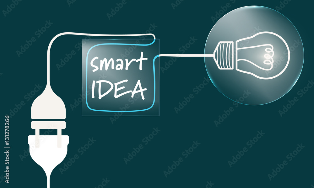 Poster vector glass transparency objects with the words smart idea