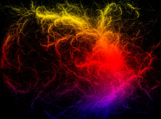 abstract colored dust on black background
