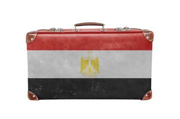 Vintage suitcase with Egypt flag