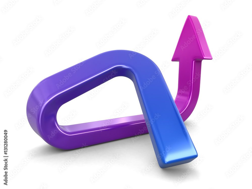 Poster arrow up. image with clipping path
