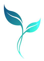 Obraz premium Vector stylized silhouette of spring ice tree leaf isolated on