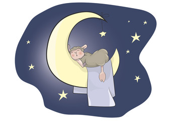 sleeping baby lamb