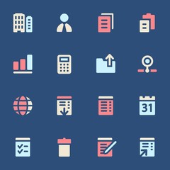 Documents web icons set. Office and CRM mobile symbols.