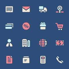 Shopping mobile icons, e-commerce infographics symbols.