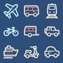 Vacation and transport vector mobile icons, tour infographics sy