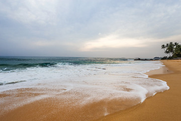 Beautiful morning landscape tropical beach.