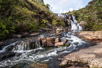 Fototapeta na wymiar Baker's Falls in Horton Plains National Park, Sri Lanka.