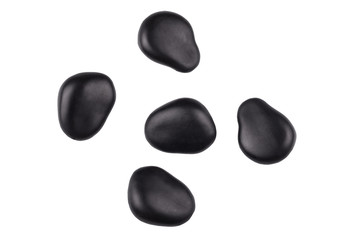 Black zen stones isolated on a white background