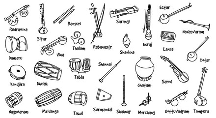 Vector indian instruments