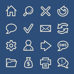 Web and internet, home and search, folder and print, arrows and