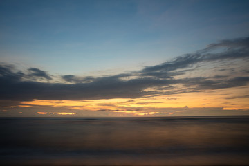 Sunrise in indian ocean cloudy