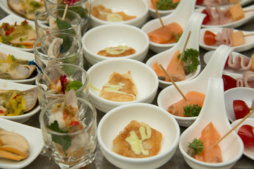  food cocktai served on  platter