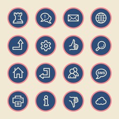 Web and internet, cloud and social media, folder and print, like