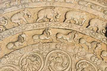 Detail of Vatadage (Round House) at Polonnaruwa ruin