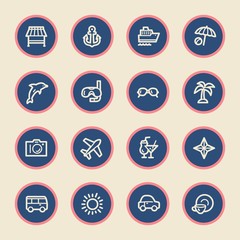 Vacation web icons set