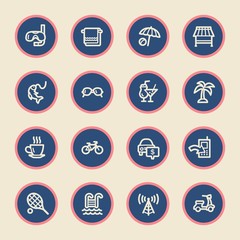 Vacation web icons set