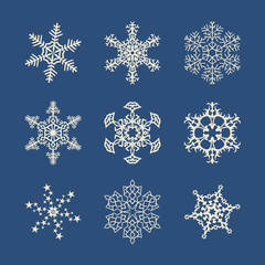 Snowflake icons set. Snow symbols