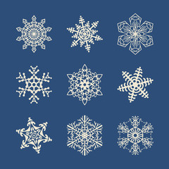 Snowflake icons set. Snow symbols