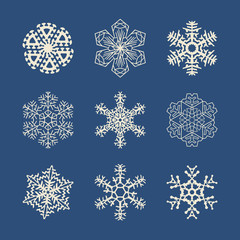 Snowflake icons set. Snow symbols