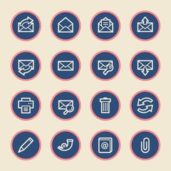 Email web icons set