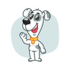 Dog Paw Waving and Smiling