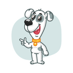 Dog Points His Finger and Smiling