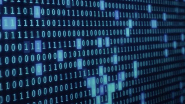 blue colored digital binary code