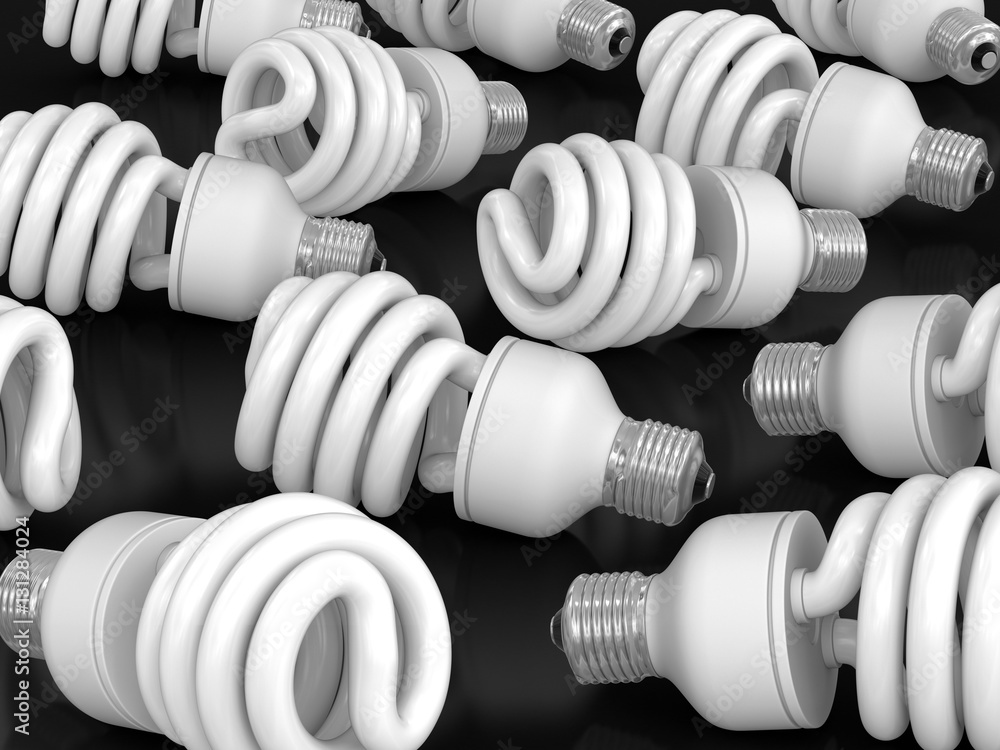 Poster energy saving light bulb. image with clipping path