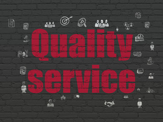 Business concept: Quality Service on wall background
