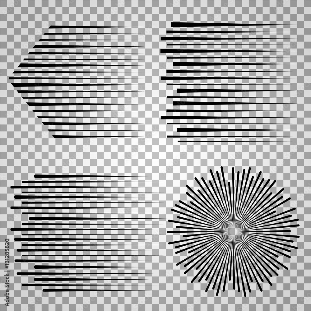 Poster vector speed lines. sketch force and motion fast on transparent background