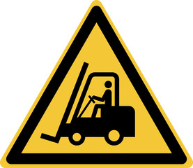 ISO 7010 W014 Warning  Forklift trucks and other industrial vehicles © Warning signs
