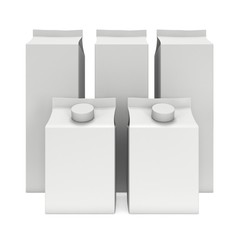 Milk or juice box. Retail package mockup. 3d render illustration isolated on white.