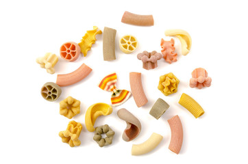Pasta - verschiedene Formen und Farben