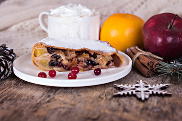 strudel and winter decor