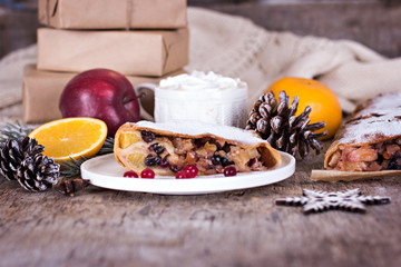 strudel and winter decor