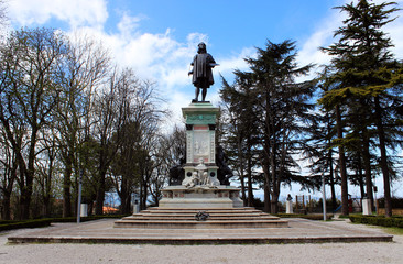 Monument of Raphael in city park, Urbino, Italy
