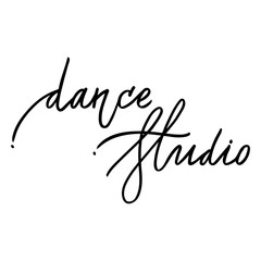 Hand drawn lettering. Dance studio calligraphy. Vector illustration.