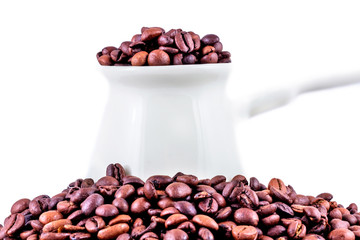 White turk with coffee on white isolated