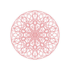 Guilloche decorative rosette element. Digital watermark. It can be used as a protective layer for certificate, voucher, banknote, money design, currency, note, check, ticket, reward etc