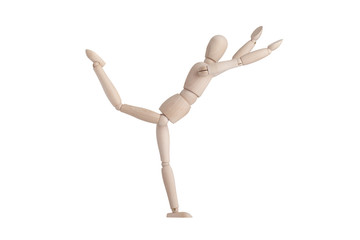 Happy wooden mannequin