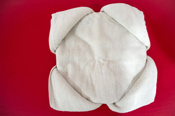 White towel in fower shape