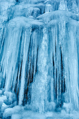 Icicles from a frozen waterfall