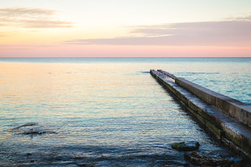 Fototapeta premium View of the pier during sunset at the beach