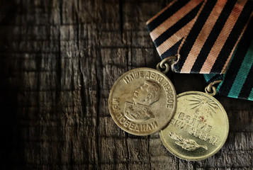 old retro aged photo effect medal of great patriotic war