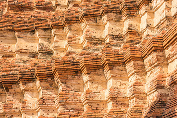 Pattern of Stupa Design in Old temple at Ayutthaya province Thailand