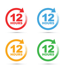 set of four 12 hour icons