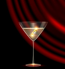 jewel ring in the glass of champagne