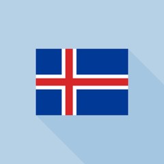 Fototapeta premium Iceland flag , flat design vector with official proportion