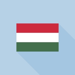 Hungary flag , flat design vector with official proportion