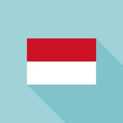 Indonesia flag , flat design vector with official proportion